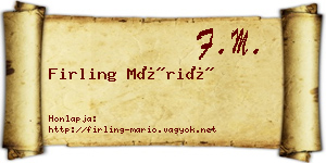 Firling Márió névjegykártya